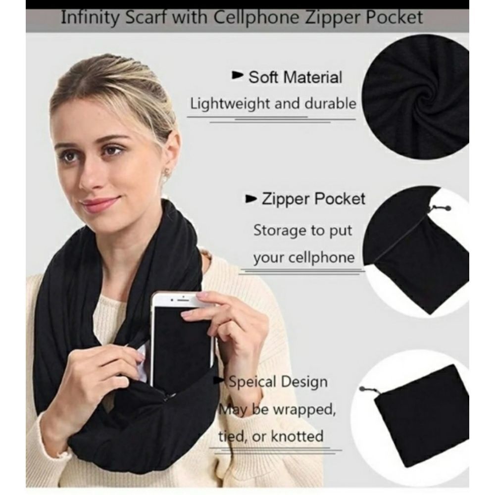 Beyond Yogaย Infinity Scarf withโPocketโ Carry Case